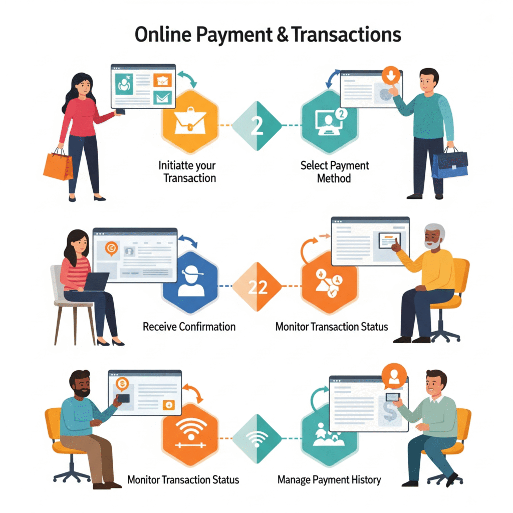 this image shows a online payment transactions method