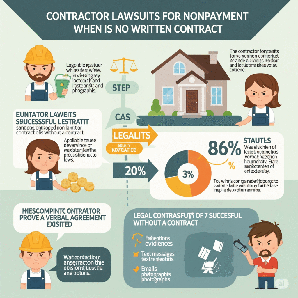 It shows a whole senoirs about the contractor sue for nonpayment without a contract