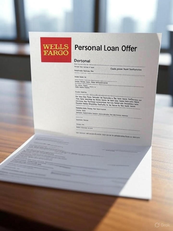 a documents showing wells fargo offering personal loan