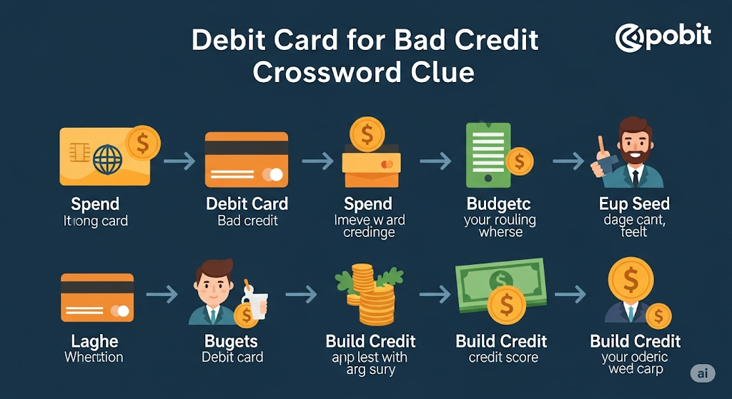 This imagine shows a Debit Card for Bad Credit Crossword Clue