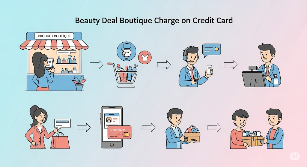THIS IMAGE SHOWS A Beauty Deal Boutique Charge on Credit Card
