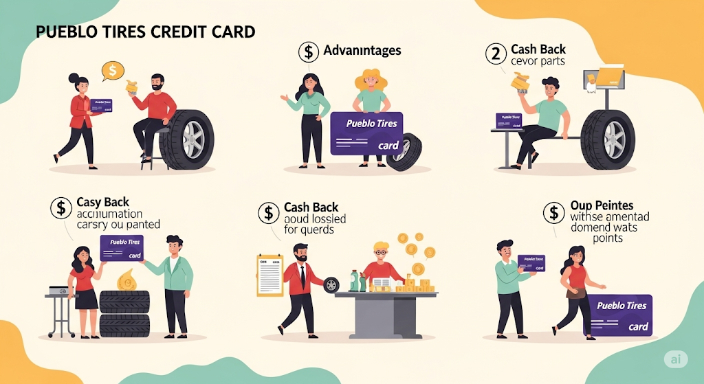 This image shows a Pueblo Tires Credit Card