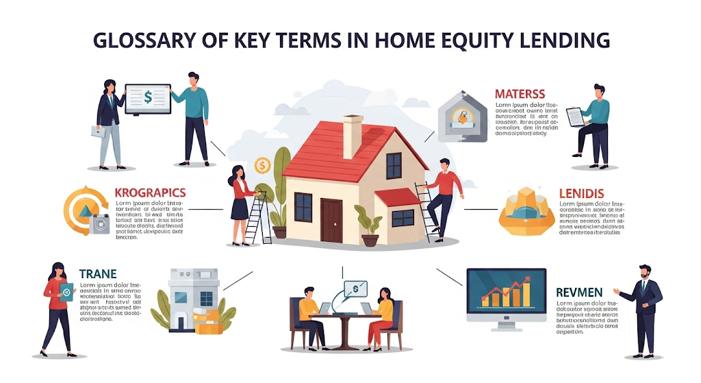 An infographic titled "How HELOCs Affect Credit Scores and Credit Reports" illustrating the impact of Home Equity Line of Credit on credit scores and reports before and after obtaining a HELOC, with human-like characters and charts.