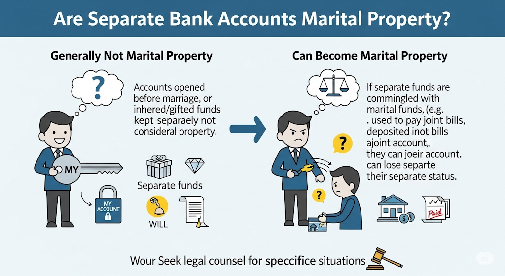 This image shows a Are Separate Bank Accounts Marital Property