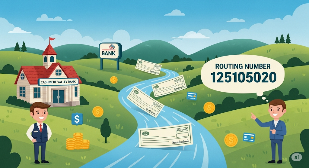 This image shows a Cashmere Valley Bank Routing Number