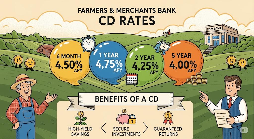 This image shows a Farmers and Merchants Bank CD Rates