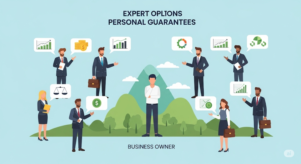 An infographic titled "RISKS & WHAT TO WATCH," showing various risks like environmental, cybersecurity, and what to monitor with human-like characters and icons like a magnifying glass and a locked padlock