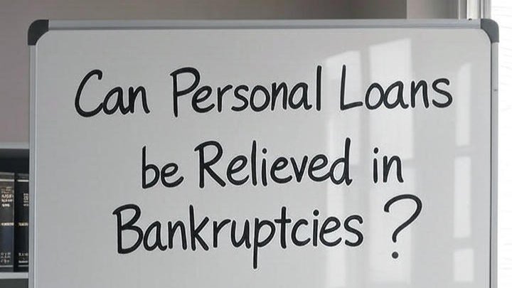 a white board with text on it "Can Personal Loans be Releaved in Bankruptcies?"