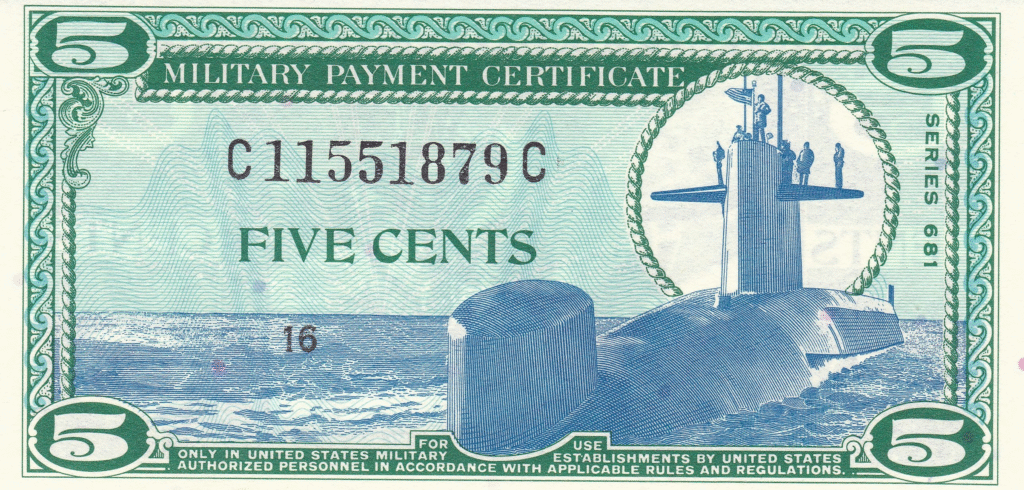 5 Cent Military Payment Certificate