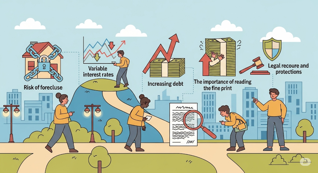 An infographic titled "No-Credit-Check Holiday Loans," contrasting the pros (fast approval, minimal documentation) and cons (high interest, debt traps) in a snowy holiday setting.