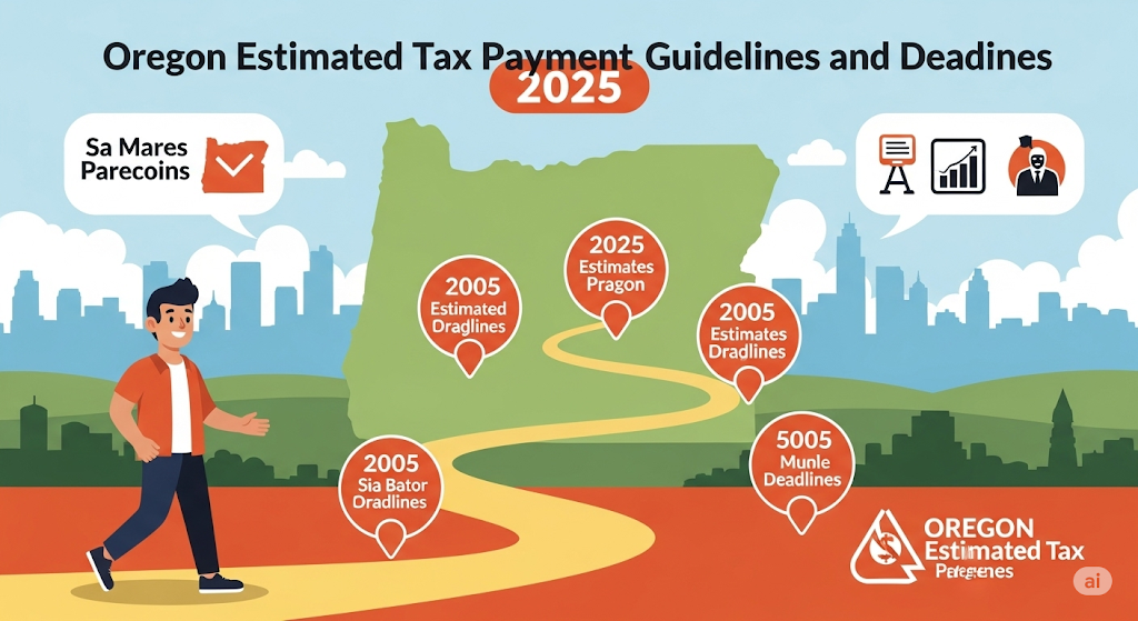 This image shows a Oregon Estimated Tax Payment Guidelines and Deadlines for 2025