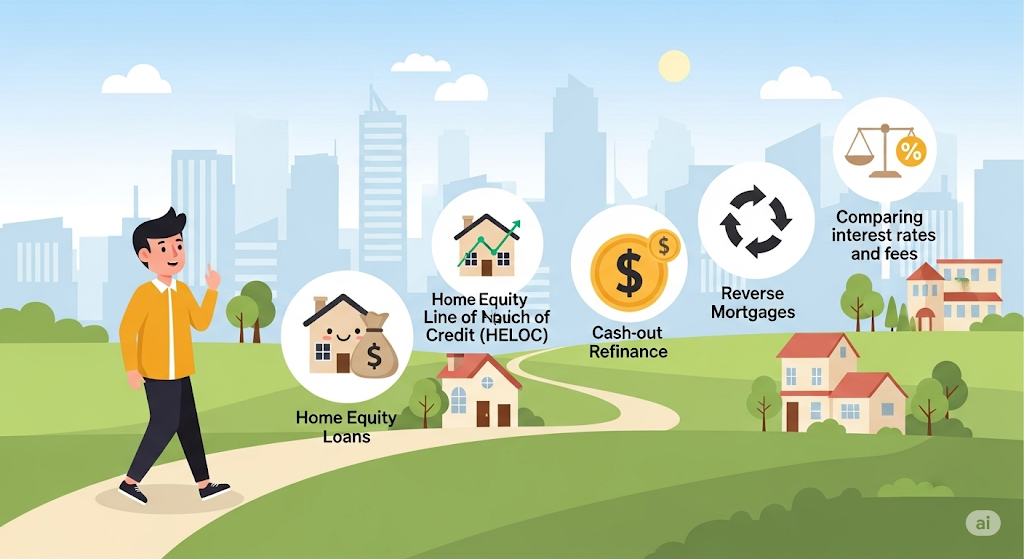 An infographic titled "Responsible Borrowing During the Holidays," showing a person walking in a snowy landscape and icons for creating a budget, prioritizing spending, looking for alternatives, and paying on time.