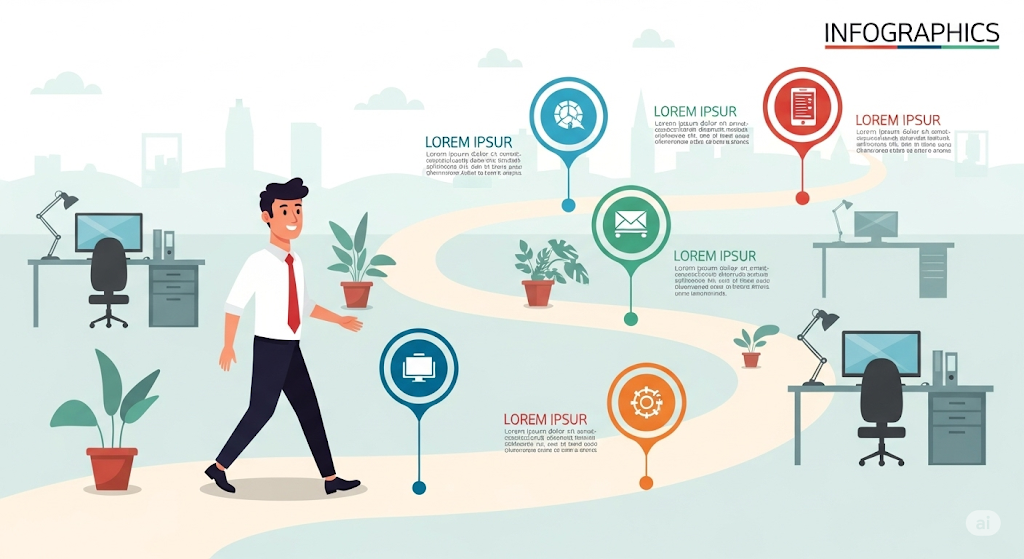 
An infographic illustrating a "Money & Time Savings Breakdown," with icons for investments, reduced expenses, simplified to-do tasks, and a streamlined process.