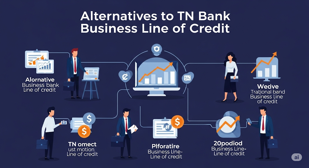 An infographic titled "Alternatives to a Car Loan" showing a person walking on a path with icons for different options like buying used, getting a personal loan, or using a ride-sharing service.