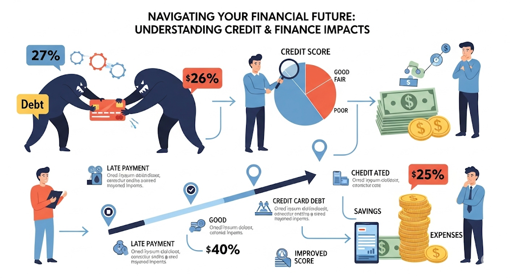 An infographic showing the process of buying a home in Wichita, Kansas, with a path leading past landmarks and icons for local resources like lenders, agents, and government programs.