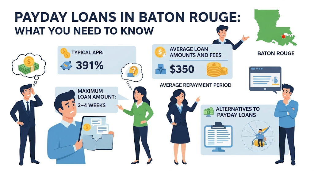 This image shows a Payday Loans in Baton Rouge, LA – Everything You Need to Know Before You Borrow