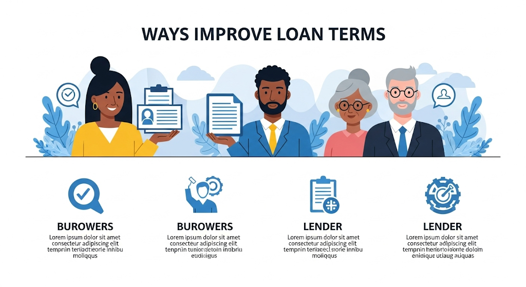 An infographic showing the step-by-step process of applying for a loan after bankruptcy, with a timeline from 0 months to 7 years.