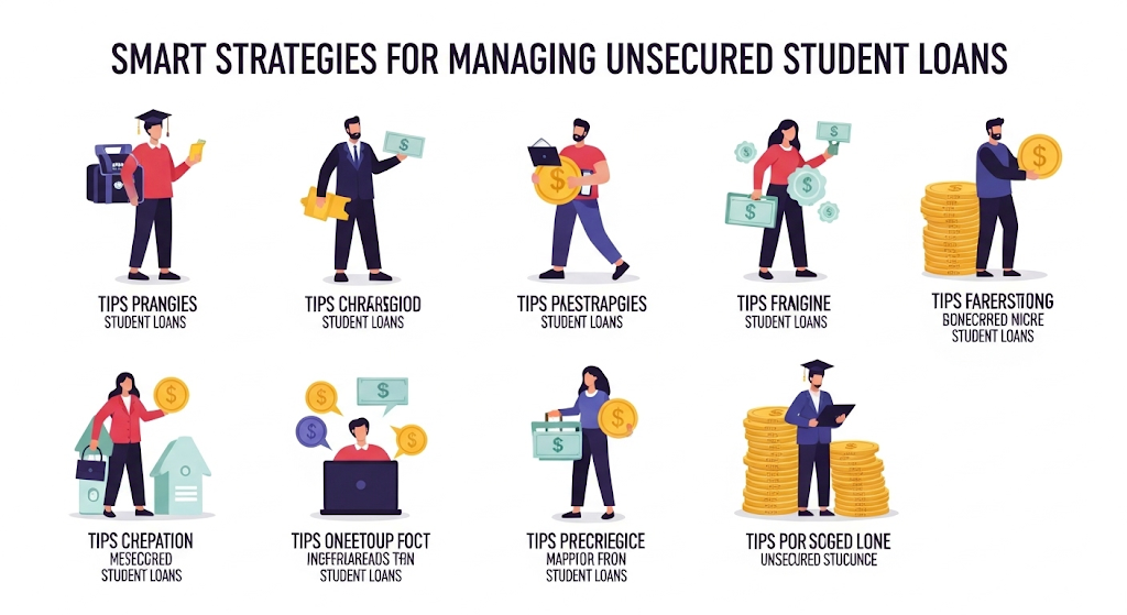 An infographic comparing federal and private student loans, highlighting features like fixed interest rates, lower repayment, and loan forgiveness for federal loans versus variable rates and less flexibility for private loans.