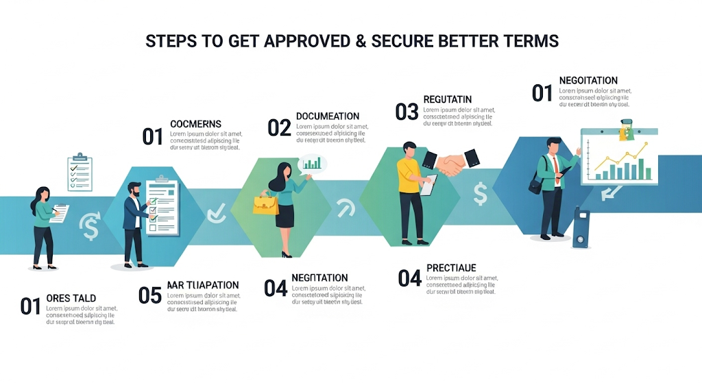 An infographic showing eight strategies for managing unsecured student loans, with human-like characters illustrating each tip with icons like graduation caps, briefcases, and money stacks.