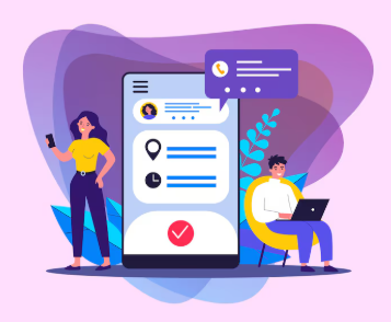 An infographic on Jacksonville online payday loans, showing a variety of illustrations of people and technology to highlight steps like creating a profile, applying online, and understanding terms.