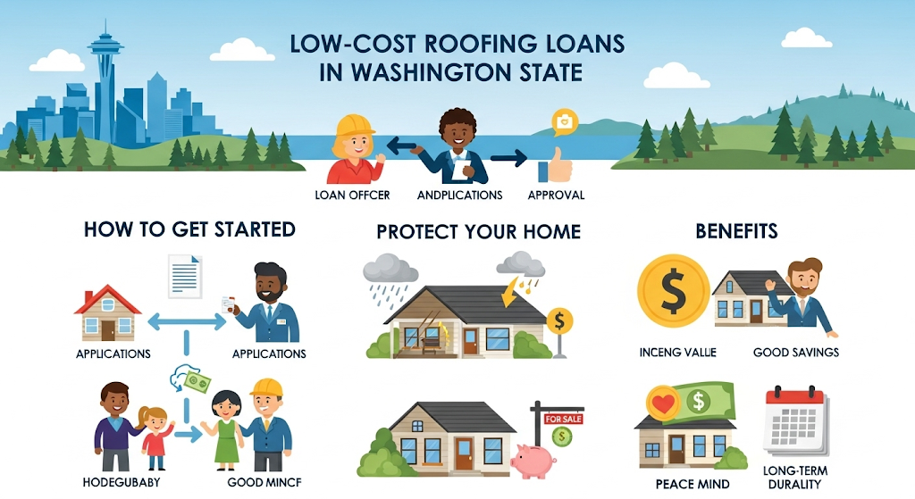 THIS IMAGE SHOWS A Low-Cost Roofing Loans in Washington State