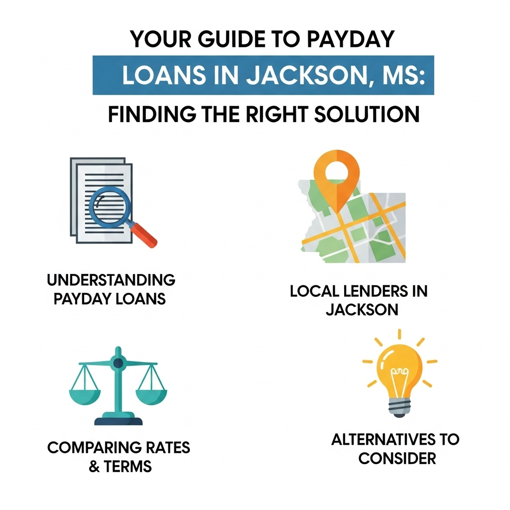 an graphical image showing the Guide to Payday Loans in Jackson, MS