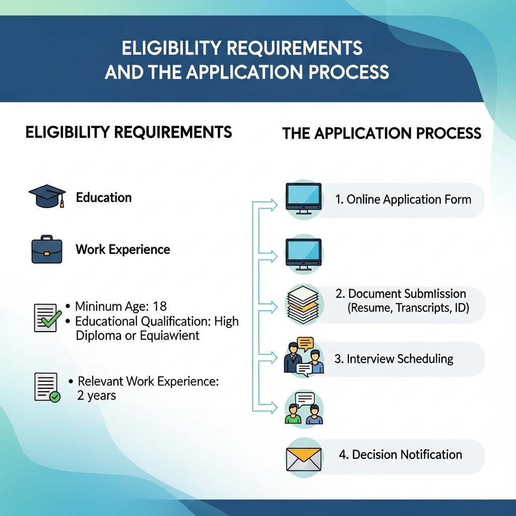 an infographic image for guiding Eligibility Requirements and the Application Process