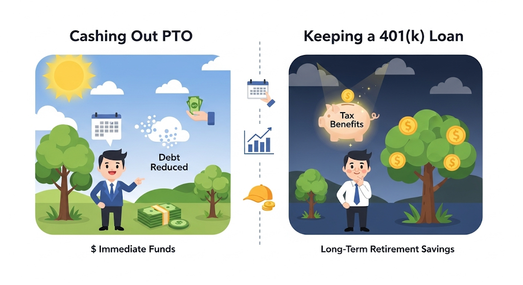 An infographic showing strategies to accelerate title loan payoff, including making extra payments, creating a budget, and refinancing, with a winding road leading to freedom from debt.