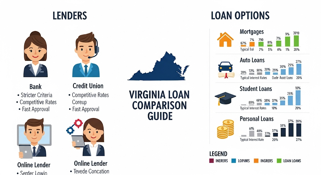 An infographic showing three scenarios related to a home equity loan, with a row of houses in the background and human-like characters interacting with financial icons and documents.