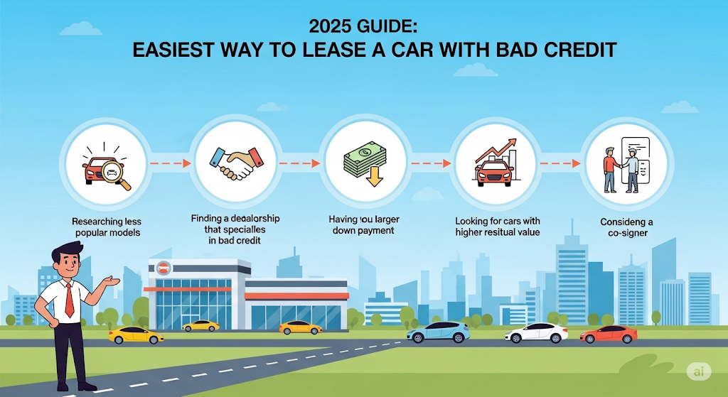 THIS IMAGE SHOWS A Easiest Car to Lease with Bad Credit (2025 Guide)