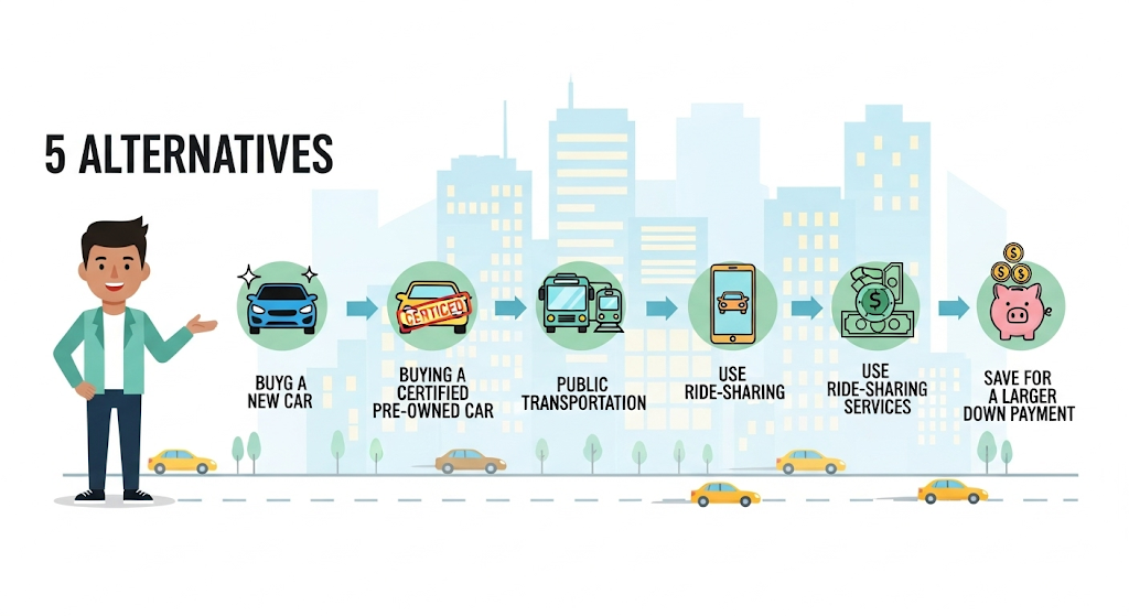 An infographic showing a strategic process for getting the best deals, with a winding path of gears and human-like characters illustrating different concepts.