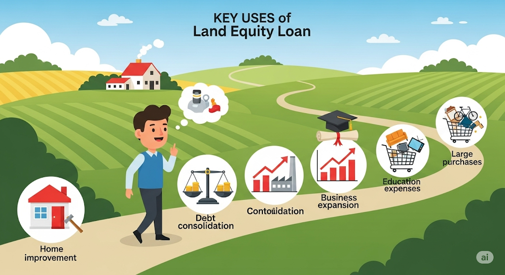 An infographic showing a strategic process for getting the best deals, with a winding path of gears and human-like characters illustrating different concepts.